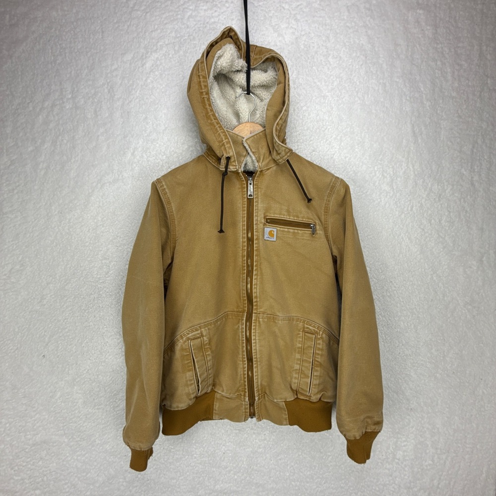 Carhartt Women's Brown Hooded Sherpa-Lined Work Jacket